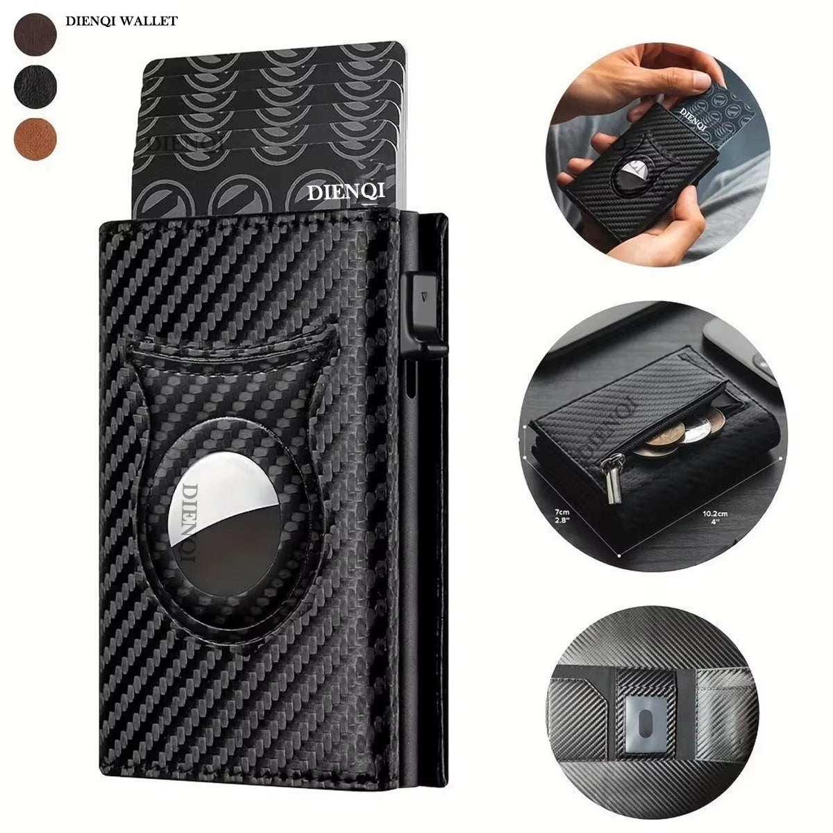 Anti-Theft Wallet Men Rfid Credit Card Holder for Apple Airtag Men Bank Cardholder Case Slim Minimalist Smart Air Tag Wallet