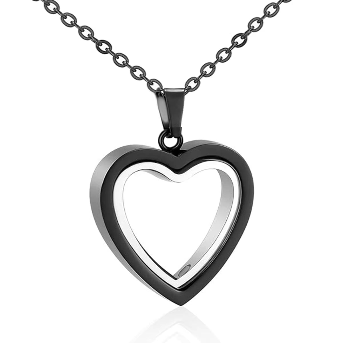Glass Cremation Jewelry Necklace for Ashes Heart Memorial Lockets for Ashes Stainless Steel Keepsake Urn Ashes Pendants