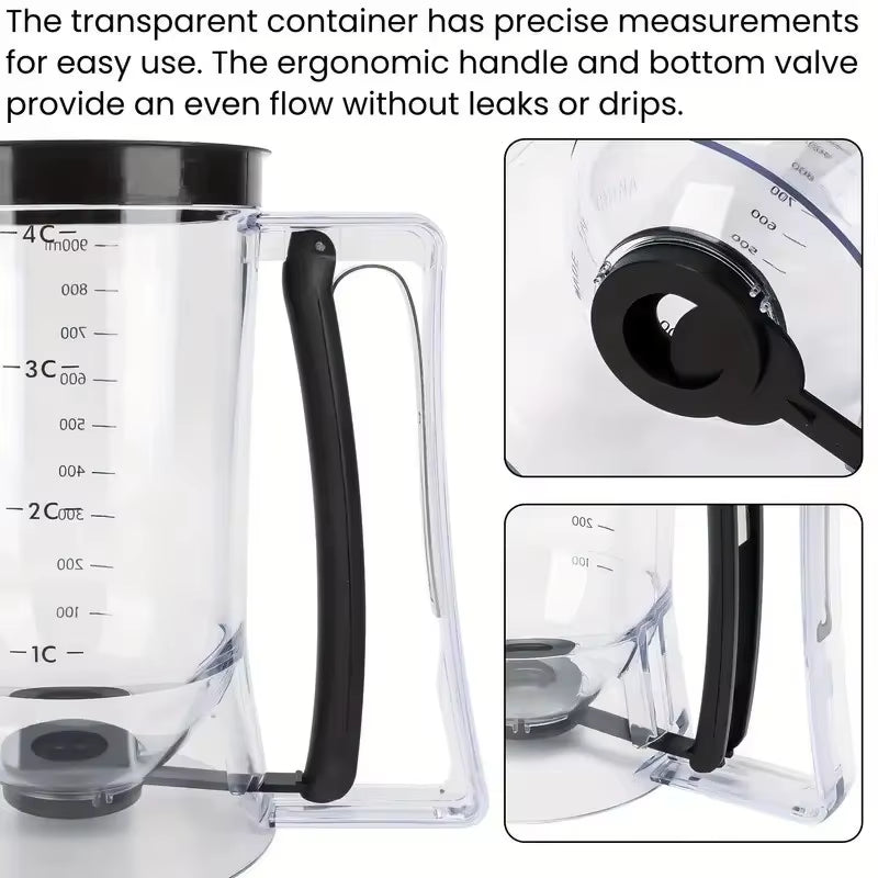 Cupcake Batter Dispenser - Designed for Easy Pouring - Non-Stick and Space-Efficient Ideal for Making Waffles Cakes and Pancakes