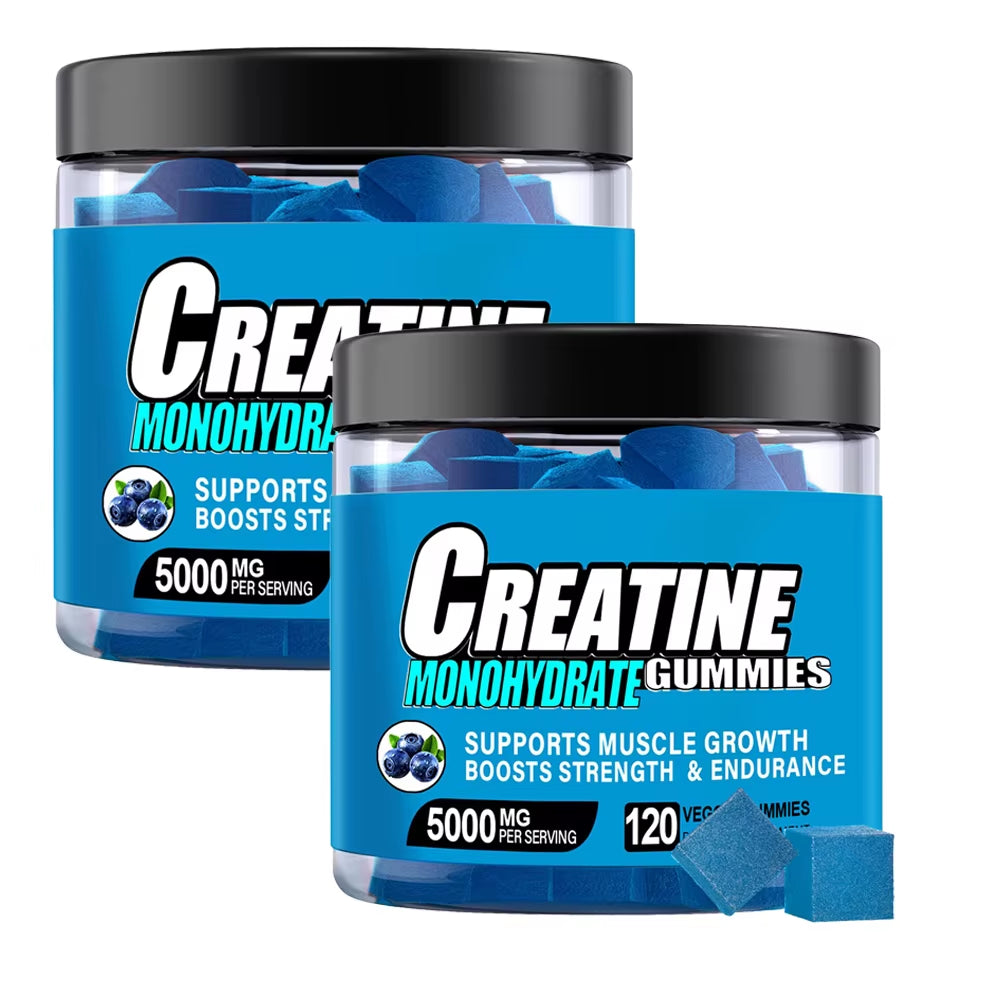 Creatine Monohydrate Gummies for Men & Women, Support Boost Focus, Muscle, Strength, Recovery, Congnitive Health & Memory -Vegan