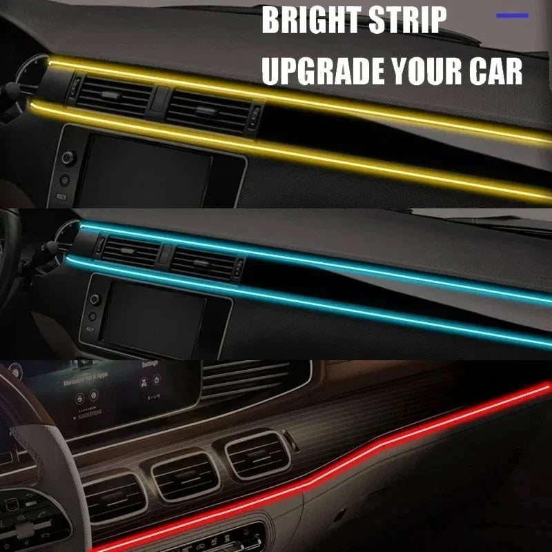 2/3/4/5M Car Interior RGB Atmosphere Light Ambient LED Light Strip USB Fiber Optic Atmosphere Lamp Decor Support APP Control