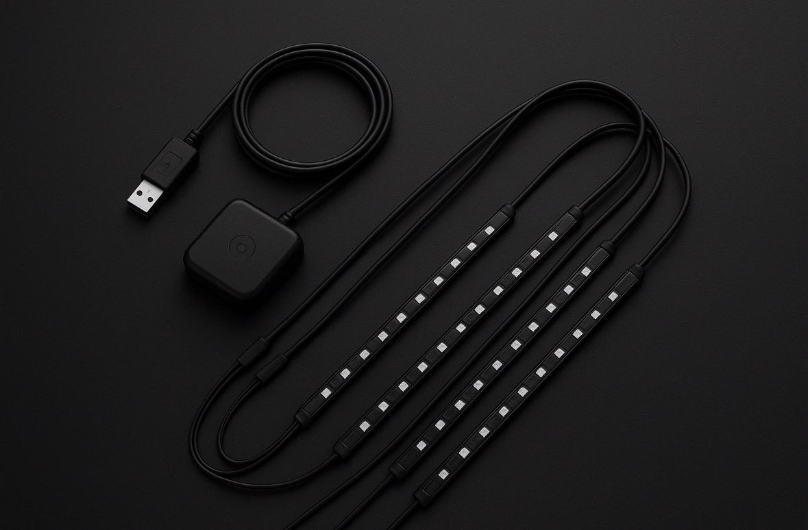 2/3/4/5M Car Interior RGB Atmosphere Light Ambient LED Light Strip USB Fiber Optic Atmosphere Lamp Decor Support APP Control